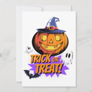 Trick or treat! Halloweenavond Kaart