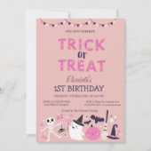 Trick or treat Halloweenfeest Verjaardag Kaart (Voorkant)