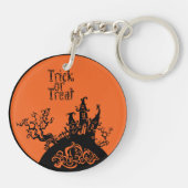 Trick or treat Hallowen House Sleutelhanger (Achterkant)