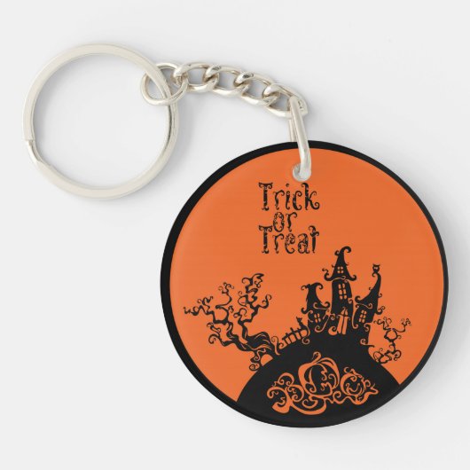 Trick or treat Hallowen House Sleutelhanger (Voorkant)