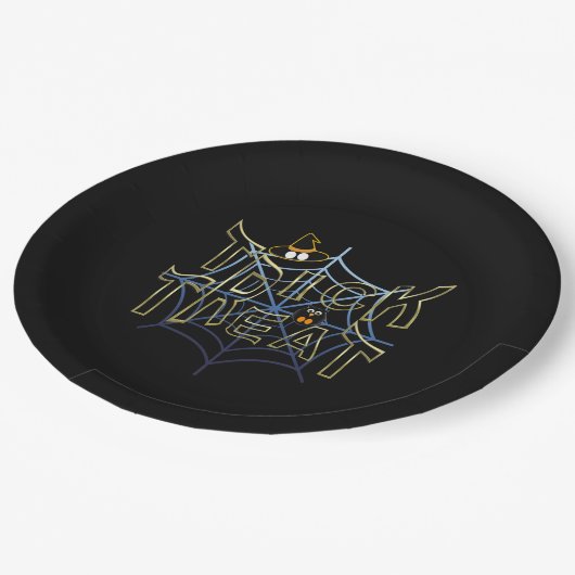 Trick-or-Treat-Haloween Papieren Bordje (Gekanteld)