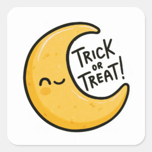 Trick or Treat! - Halve Maan 2 Vierkante Sticker