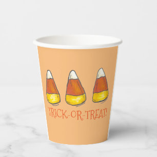 Trick or treat Happy Halloween Candy Corn Snoepjes Papieren Bekers