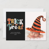 Trick or treat Happy Halloween foto Kaart (Voorkant)