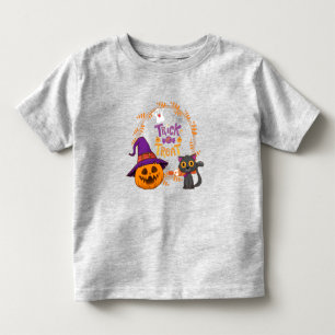 Trick or treat, Happy Halloween, Funny Pumpkin Cat Kinder Shirts