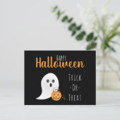 Trick or treat Happy Halloween Ghost Spooky Briefkaart (Staand voorkant)