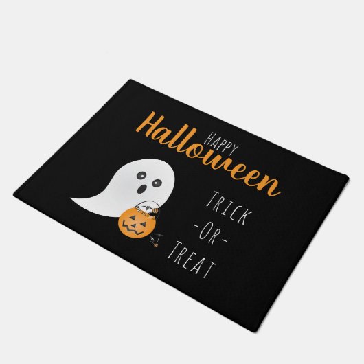 Trick or treat Happy Halloween Ghost Spooky Deurmat (Schuin)