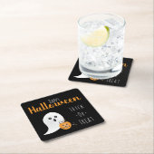 Trick or treat Happy Halloween Ghost Spooky Kartonnen Onderzetters (Insitu)