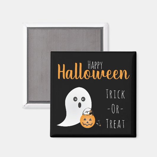 Trick or treat Happy Halloween Ghost Spooky Magneet (Voorkant / Achterkant)