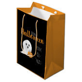 Trick or treat Happy Halloween Ghost Spooky Medium Cadeauzakje (Voorkant Gekanteld)