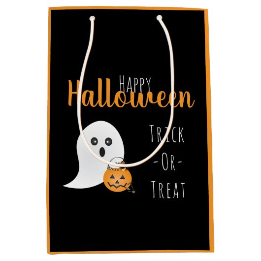 Trick or treat Happy Halloween Ghost Spooky Medium Cadeauzakje (Voorkant)