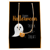 Trick or treat Happy Halloween Ghost Spooky Medium Cadeauzakje (Achterkant)