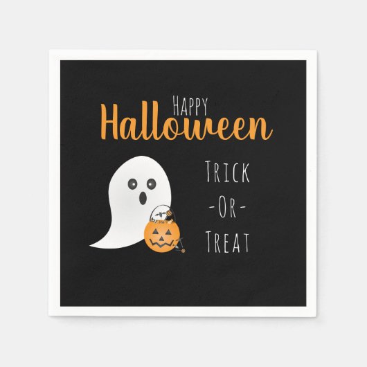 Trick or treat Happy Halloween Ghost Spooky Servet (Voorkant)