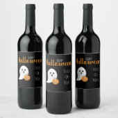 Trick or treat Happy Halloween Ghost Spooky Wijn Etiket (Flessen)