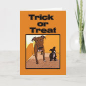 Trick or treat Happy Halloween-honden Kaart (Voorkant)