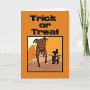 Trick or treat Happy Halloween-honden Kaart