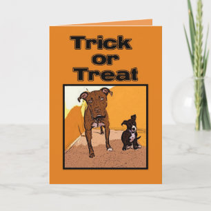 Trick or treat Happy Halloween-honden Kaart