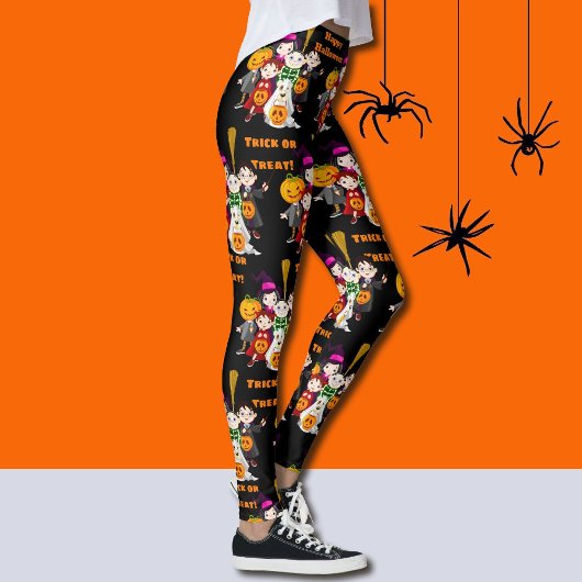 Trick or treat Happy Halloween Kinder in kostuums Leggings
