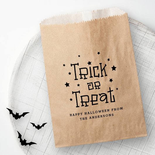 Trick or treat Happy Halloween Kraft Bedankzakje