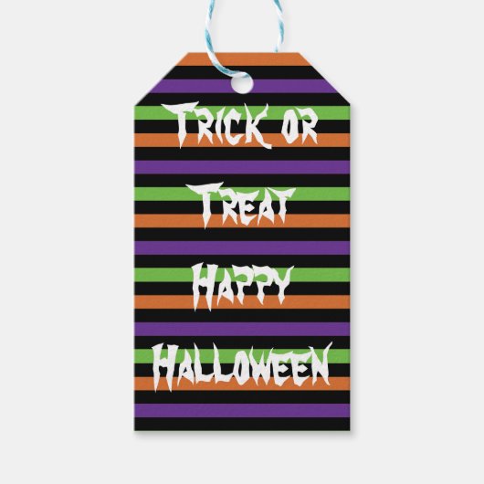 Trick or treat Happy Halloween label Cadeaulabel (Voorkant)