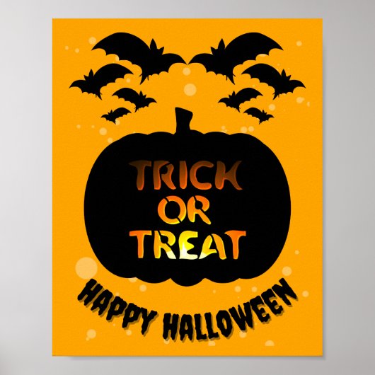 Trick or treat Happy Halloween Poster (Voorkant)