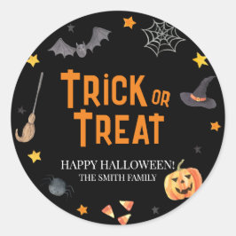 Trick or treat, Happy Halloween Ronde Sticker