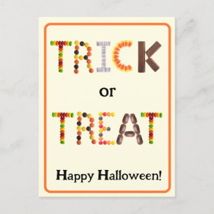 Trick or treat - Happy Halloween Snoep Briefkaart