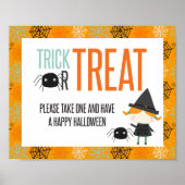 Trick or treat Happy Halloween snoep veranda Poster (Voorkant)