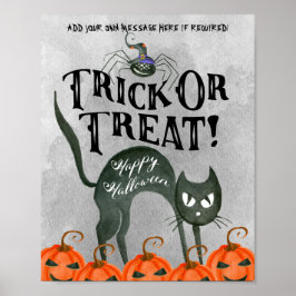 trick or treat happy halloween spin poster