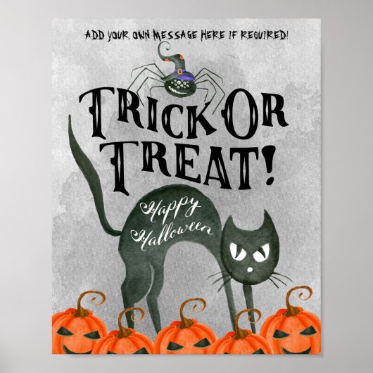 trick or treat happy halloween spin poster (Voorkant)