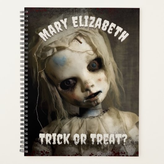 Trick or treat Haunted Doll 80s Horror Planner (Voorkant)