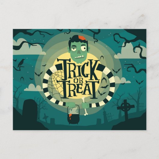Trick or treat Haunted Graveyard Briefkaart (Voorkant)