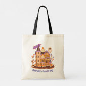 Trick or treat Haunted House Snoep Custom Tote Bag (Achterkant)