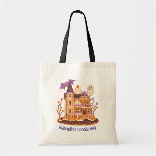 Trick or treat Haunted House Snoep Custom Tote Bag (Voorkant)