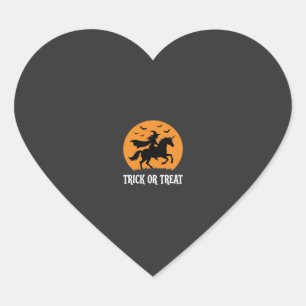 Trick or Treat Heks Eenhoorn Halloween Ontwerp_1 Hart Sticker
