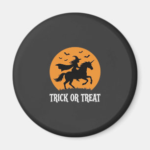 Trick or Treat Heks Eenhoorn Halloween Ontwerp_1 Magneet