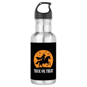 Trick or Treat Heks Eenhoorn Halloween Ontwerp_1 Waterfles