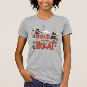 Trick or treat Heks Ghost Cat Fun Halloween T-shirt (Voorkant)