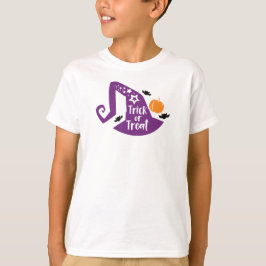 Trick or treat, heks Pet, vleermuizen, sterren, ha T-shirt