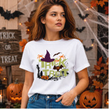 Trick or Treat Heksenhoed Halloween Typografie