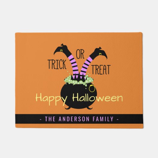 Trick or treat Heksenpoten in Pot Happy Halloween Deurmat (Voorkant)