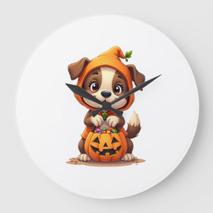 Trick or Treat Hond � Mooie Halloween Puppy Shirt Grote Klok