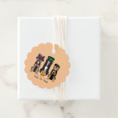 Trick or treat honden in Halloween Costumes Bedankjes Labels (In situ)