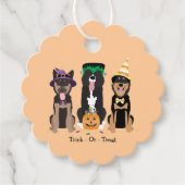 Trick or treat honden in Halloween Costumes Bedankjes Labels (Voorkant)