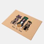 Trick or treat honden in Halloween Costumes Deurmat (Schuin)