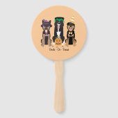 Trick or treat honden in Halloween Costumes Handwaaier (Achterkant)