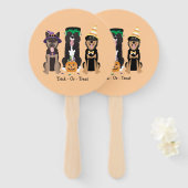 Trick or treat honden in Halloween Costumes Handwaaier (Voorkant en achterkant)
