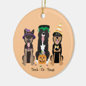 Trick or treat honden in Halloween Costumes Keramisch Ornament (Links)