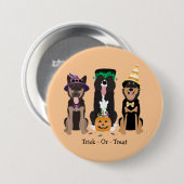 Trick or treat honden in Halloween Costumes Ronde Button 7,6 Cm (Voorkant /achterkant)