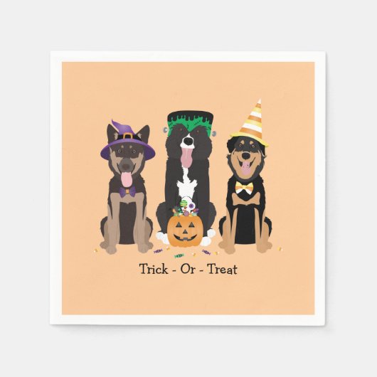 Trick or treat honden in Halloween Costumes Servet (Voorkant)